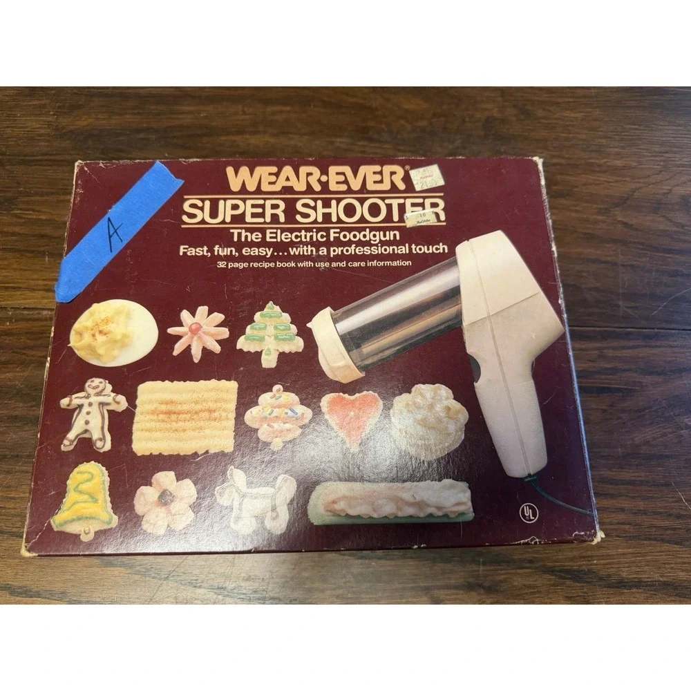 Wear-Ever Super Shooter Electric Cookie Pastry Press Gun In Box #70123 WORKS VTG